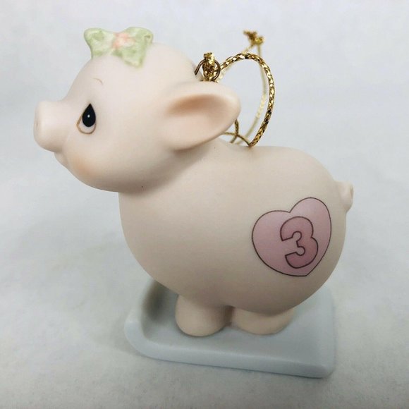 Precious Moments Xmas Train Ornament Pig Sled Age - Picture 4 of 11